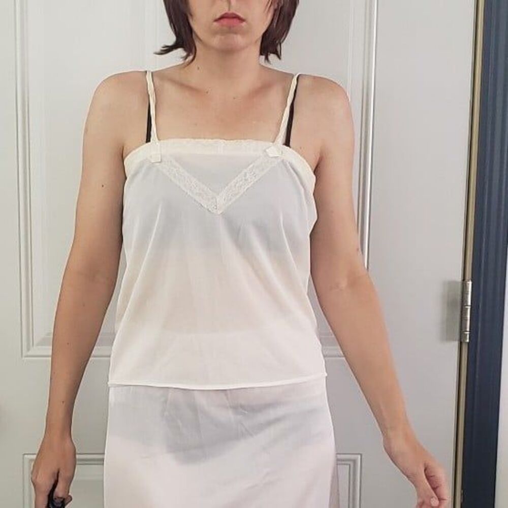 70s White Nylon Camisole